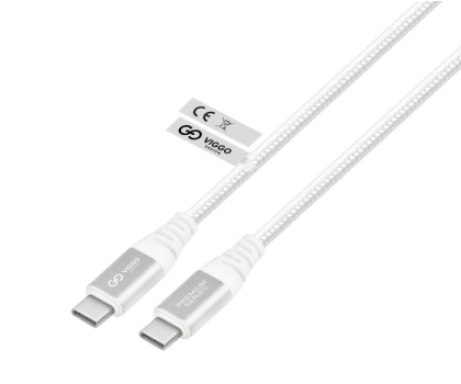 Kabel VIGGO DESIGN USB-C USB-C PREMIUM 100W 1m biały
